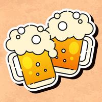 Icono de cerveza fría listo para su diseño, tarjeta de felicitación, bandera. Ilustracion vectorial