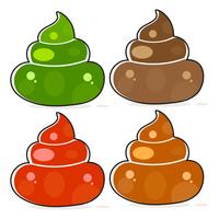 Set of Cartoon Brown Poop Variations.