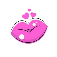 Women s lips logo for t-shirt, flyers , web graphics. Vector