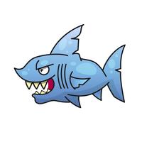 angry shark with huge mouth vector illustration