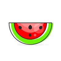 Vector Slice Watermelon. Fruit Illustration For Farm Market Menu. Healthy Food