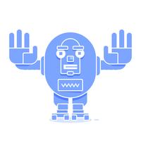 Icono de bot Concepto de icono de chatbot. Robot sonriente lindo. Vector línea moderna ilustración de personaje aislado sobre fondo blanco. Esquema de la muestra del robot de diseño.