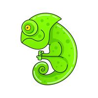 Chameleon Icon. Cartoon Illustration Of Walking Chameleon
