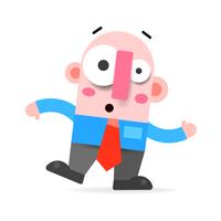 Funny Guy In Tie And Shirt Logo For Your Project. Vector