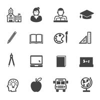 iconos de la educación y la escuela vector