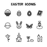 easter icons symbol vector