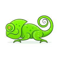 Icono de camaleón. Ilustración de dibujos animados de camaleón caminando vector