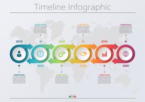 Visualización de datos empresariales. Iconos de infografía timeline diseñados para la plantilla de fondo abstracto. vector