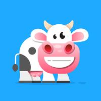 Cow with a glass of milk vector