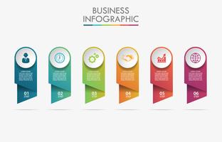 Visualización de datos empresariales. Iconos de infografía timeline diseñados para la plantilla de fondo abstracto. vector