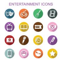 entertainment long shadow icons vector