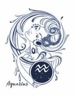 Zodiac sign Aquarius a beautiful girl. Horoscope. Astrology. Vector. vector