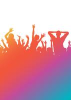 Colourful gradient party audience silhouette  vector