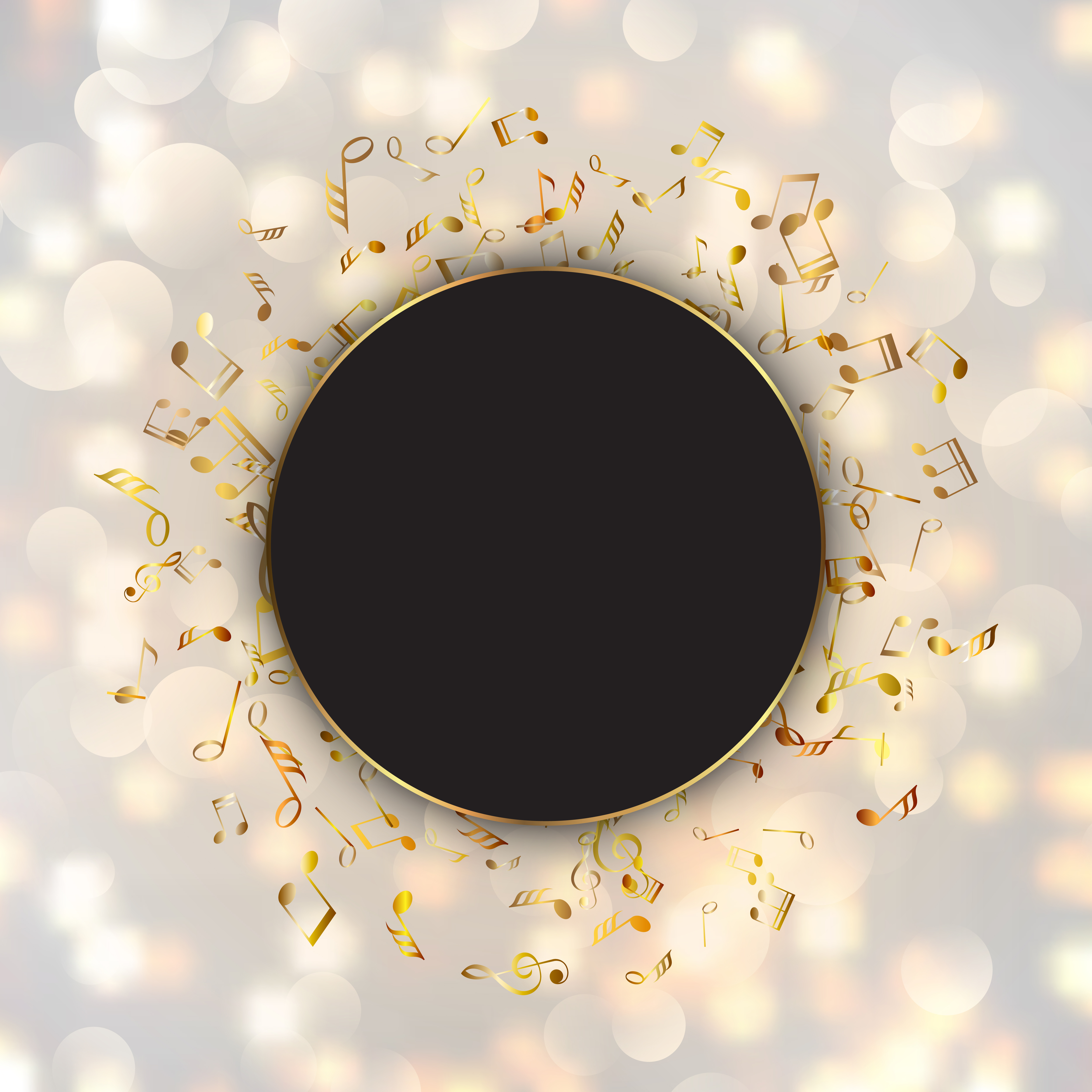 Abstract Music Notes On A Bokeh Lights Background Download Free