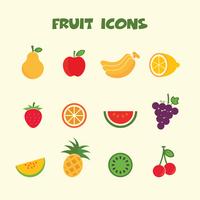fruit color icons symbol vector