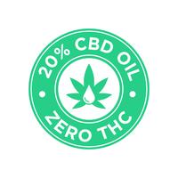 20 percent CBD Oil icon. Zero THC. vector