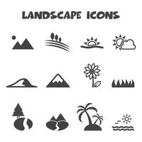 símbolo de los iconos del paisaje vector