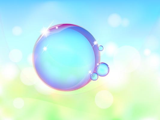 Transparent bubble on vector graphic art.