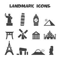 landmark icons symbol vector