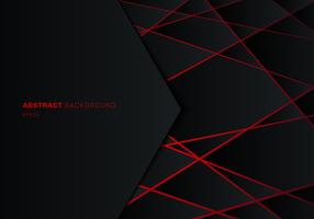 Abstract template black geometric polygon on red laser light neon futuristic technology design concept background with space for text. vector