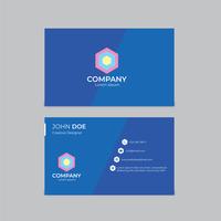 Blue business card template vector