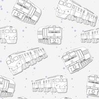 Seamless train outline pattern. vector