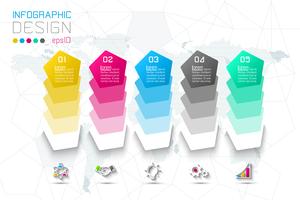 Business step options and abstract infographics number options template. vector