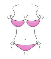 Vector ilustración de bikini mujer aislada. Moda lenceria
