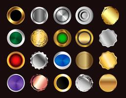 conjunto de botones de colores. iconos vectoriales colección de símbolos.