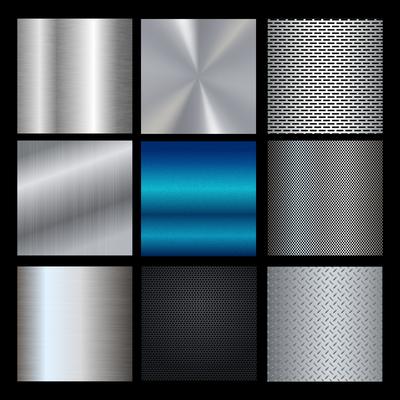 Big collection colorful gradients. Metallic gradients consisting backgrounds. Vector.