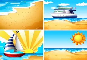 Nature scenes with beach and ocean vector