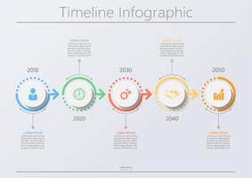 Visualización de datos empresariales. Iconos de infografía de línea de tiempo diseñados para la plantilla de fondo abstracto vector