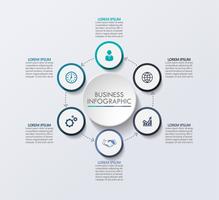 Visualización de datos empresariales. Iconos de infografía de línea de tiempo diseñados para la plantilla de fondo abstracto vector