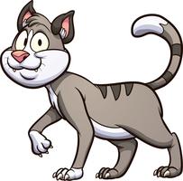 Happy cartoon cat vector