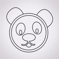 Icono de panda símbolo de signo vector