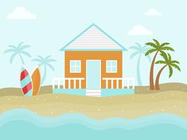 Summer Holiday, Bungalow on the beach vector