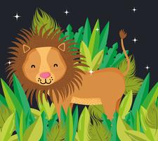 Lion cute wildlife vector