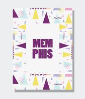 Memphis template and background vector