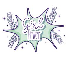 Girl power lindos dibujos animados vector