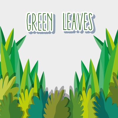 Green leaves cartoon