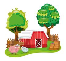 Beautiful farm cartoon vector