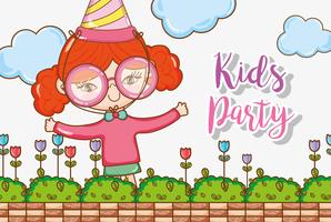 Kids party cartoons vector