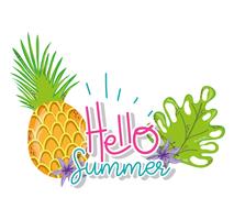 Hello summer cartoons vector