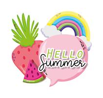 Hello summer cartoons vector