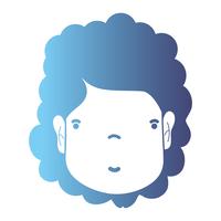 line avatar woman head with hairstyle vector