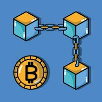 tecnología de seguridad de dinero digital de bitcoin vector