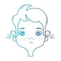 line man with otitis earache illness infection vector