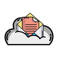 cloud data and card with document information
