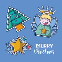 set merry chrstmas decoration design vector