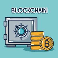 tecnología de seguridad de dinero digital de bitcoin vector